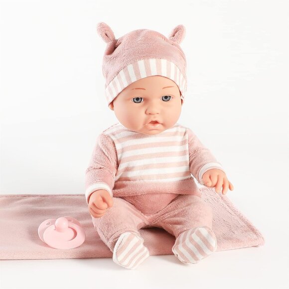 12 Inch Baby Doll Toy Set with Carrier Bassinet Pacifier Blanket Pillow Toddles - Picture 6 of 7